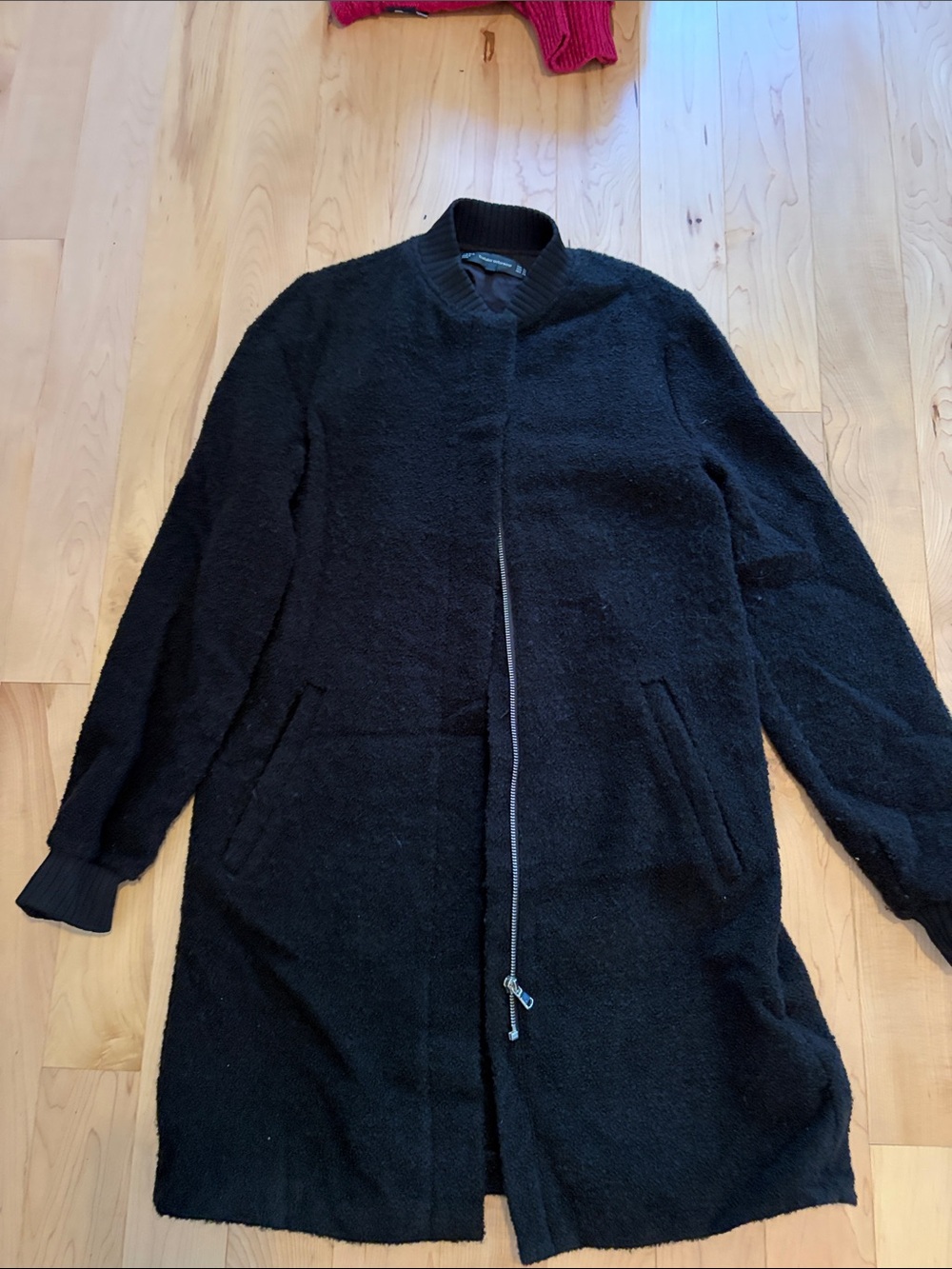 Zara Black Teddy Long Coat